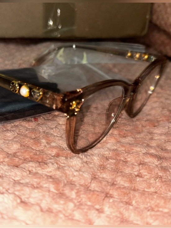 Accessories - Women's Brown Crystal-Accent Fashion Eyeglass Frames-Size: 55▪️18-144